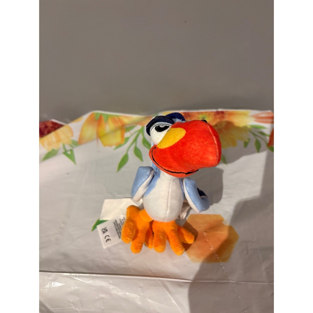 Disney Parks The Lion King Zazu Plush Bird Hornbill Blue Orange Authentic Toy